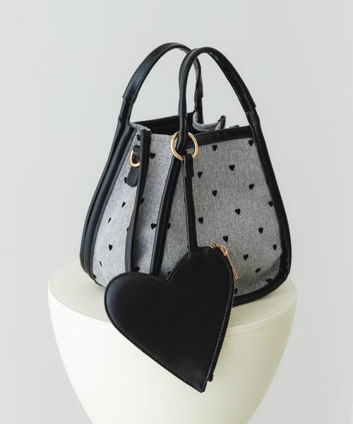 RODE SKO（ロデスコ）の「ハートキャンバスバッグ（ショルダーバッグ・レディース・ブラック/ベージュ・ONE）」の10枚目の写真