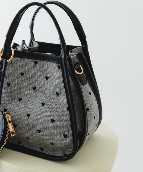 RODE SKO（ロデスコ）の「ハートキャンバスバッグ（ショルダーバッグ・レディース・ブラック/ベージュ・ONE）」の12枚目の写真