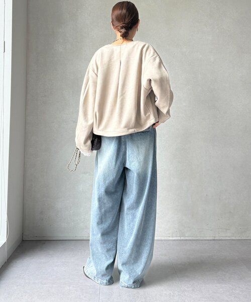 DouDou(ドゥドゥ)の「【WEB限定】ドルマンノーカラーブルゾン(その他アウター・レディース・ミント/ブラック/グレイッシュベージュ・FREE)」の17枚目の写真