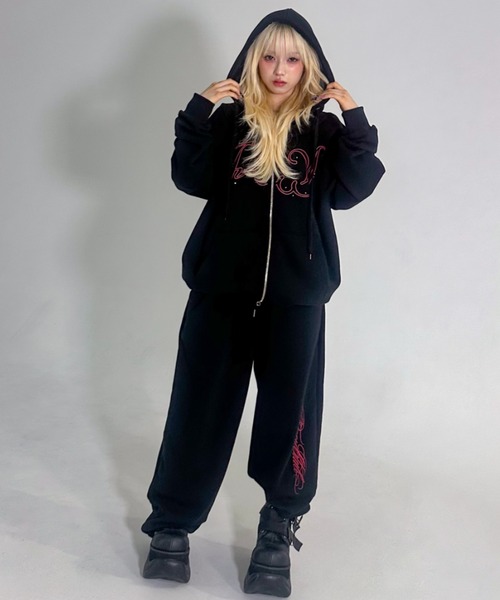 FANCY CLUB(ファンシークラブ)の「A'GEM/9 × .kom 『FANCY CLUB/ファンシークラブ』別注品 ANGEL WING SWT PANTS /エンジェルウイングスウェットパンツ(スウェットパンツ・レディース・ピンク/ブラック×レッド/グレー/ブラック×ピンク・FREE)」の18枚目の写真