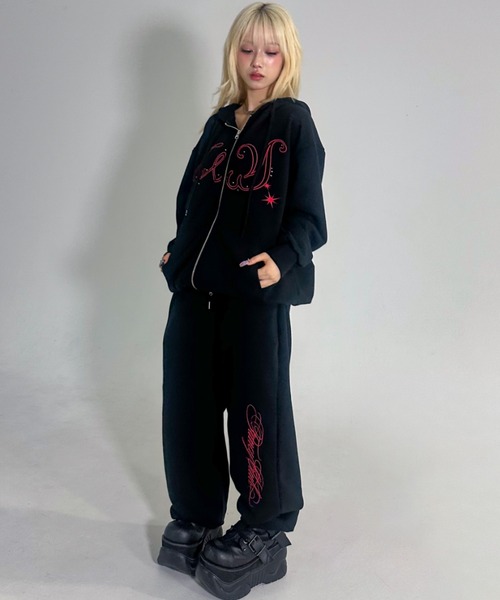 FANCY CLUB(ファンシークラブ)の「A'GEM/9 × .kom 『FANCY CLUB/ファンシークラブ』別注品 ANGEL WING SWT PANTS /エンジェルウイングスウェットパンツ(スウェットパンツ・レディース・ピンク/ブラック×レッド/グレー/ブラック×ピンク・FREE)」の15枚目の写真