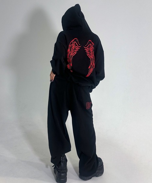 FANCY CLUB(ファンシークラブ)の「A'GEM/9 × .kom 『FANCY CLUB/ファンシークラブ』別注品 ANGEL WING SWT PANTS /エンジェルウイングスウェットパンツ(スウェットパンツ・レディース・ピンク/ブラック×レッド/グレー/ブラック×ピンク・FREE)」の16枚目の写真