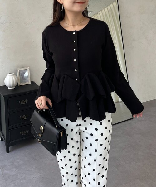 裾フリルニットカーディガン（カーディガン/ボレロ）｜prose verse