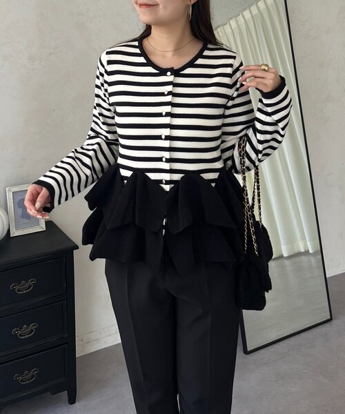 セール】裾フリルニットカーディガン（カーディガン/ボレロ）｜prose