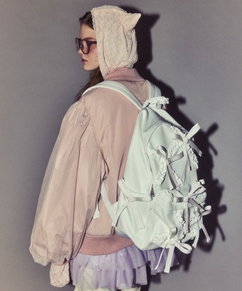 Candy Stripper（キャンディストリッパー）の「FANCY RIBBON バックパック（バックパック/リュック・レディース・オフホワイト/ブラック・FREE）」の3枚目の写真