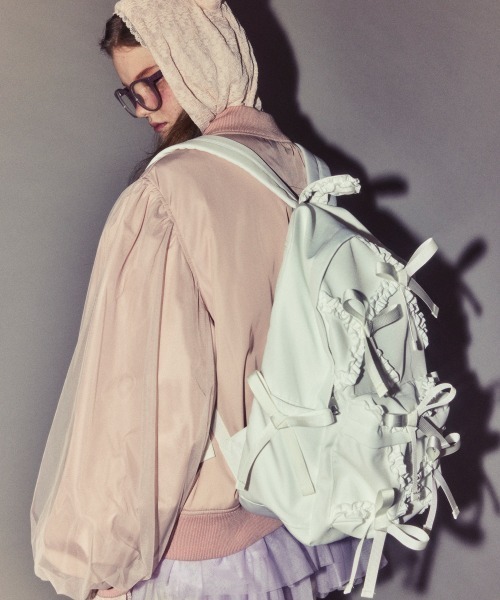 Candy Stripper（キャンディストリッパー）の「FANCY RIBBON バックパック（バックパック/リュック・レディース・オフホワイト/ブラック・FREE）」の4枚目の写真