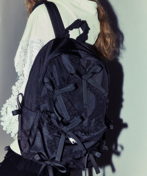 Candy Stripper（キャンディストリッパー）の「FANCY RIBBON バックパック（バックパック/リュック・レディース・オフホワイト/ブラック・FREE）」の7枚目の写真