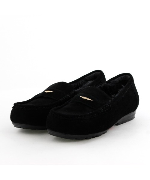 HIMIKO（ヒミコ）の「【HIMIKO】【撥水】メタルポイントふわふわモカシン/651332（モカシン/デッキシューズ・レディース・ベージュ/パープル/ブラック・21.5cm/22.0cm/22.5cm/23.0cm/23.5cm/24.0cm/24.5cm/25.0cm/25.5cm/26.0cm/26.5cm）」の4枚目の写真