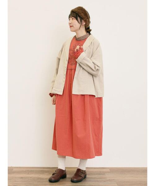 Samansa Mos2（サマンサ モスモス）の「【S/Mサイズ】配色刺繍ワンピース（ワンピース・レディース・キナリ/グレー/ブラック/レッド・S/M）」の21枚目の写真