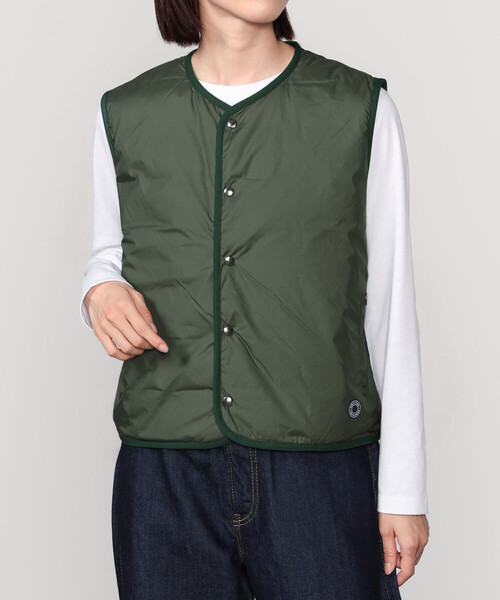 malbon オリーブグリーン 軽量ナイロン ベスト malbon オリーブ