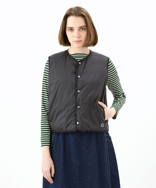 B15160 美品 オーシバル　ウールフランネル　ダウンベスト　チャコール　4 B15160 美品 オーシバル ウールフランネル ダウンベスト チャコール 4