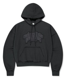 『mahagrid/マハグリッド』 RAW CUT PRAY CROP HOODIE/カットデザインクロップドパーカー