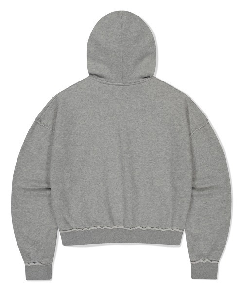 MAHAGRID(マハグリッド)の「『mahagrid/マハグリッド』 RAW CUT PRAY CROP HOODIE/カットデザインクロップドパーカー(パーカー・レディース・グレー/チャコールグレー・FREE)」の14枚目の写真