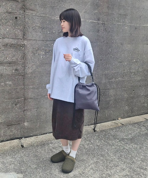 Bleu Bleuet(ブルーブルーエ)の「編み込み巾着ショルダー(ショルダーバッグ・レディース・グレー/カーキ/ブラック・FREE)」の20枚目の写真