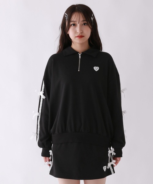 repipi armario(レピピ アルマリオ)の「【girly line】リボンサイドレースセットアップ(セットアップ・キッズ・ブラック/グレー/ブルー・MEDIUM/LARGE/SMALL)」の14枚目の写真