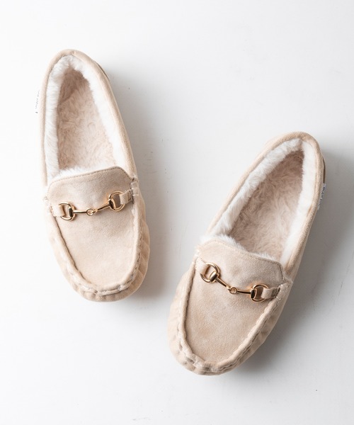 attagirl(アタガール)の「もこもこファー モカシンビットローファー(モカシン/デッキシューズ・レディース・カーキ/ブラック/ベージュ/グレー・LL/L/M/S/3L)」の6枚目の写真