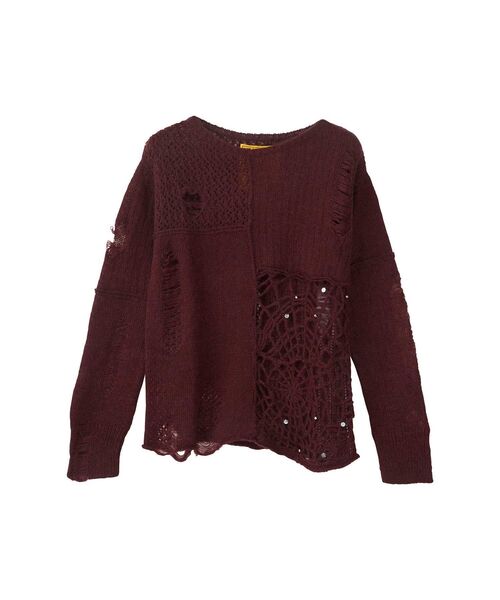 2025SS✨ヒステリックグラマー　　　現行クラッシュセーター　 ベージュ系 2025SS✨ヒステリックグラマー 現行クラッシュセーター ベージュ