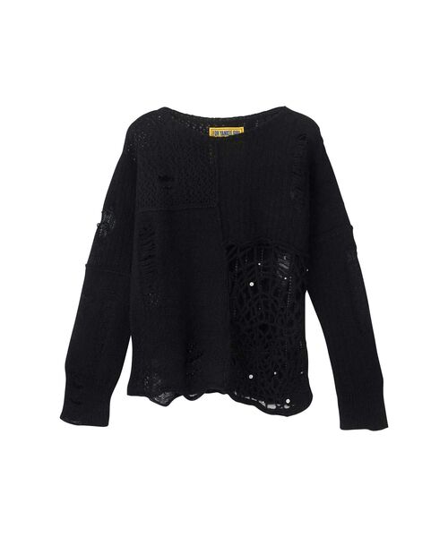 HYSTERIC GLAMOUR（ヒステリックグラマー）の「SPIDER WEB クラッシュセーター（ニット/セーター・レディース・ブラック/ホワイト/レッド・FREE）」の2枚目の写真