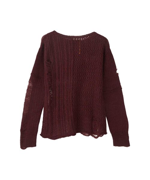 HYSTERIC GLAMOUR（ヒステリックグラマー）の「SPIDER WEB クラッシュセーター（ニット/セーター・レディース・ブラック/ホワイト/レッド・FREE）」の7枚目の写真