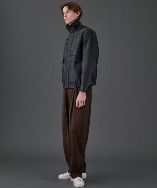 UNITED TOKYO(ユナイテッドトウキョウ)の「《残りわずか》VINTAGE LEATHER ブルゾン |2WAY/スタンド/レザー/フライト/防風性/防水性/冬服/ムレ防止/静電気防止(ブルゾン・メンズ・ブラック/ブラウン・1/2)」の8枚目の写真