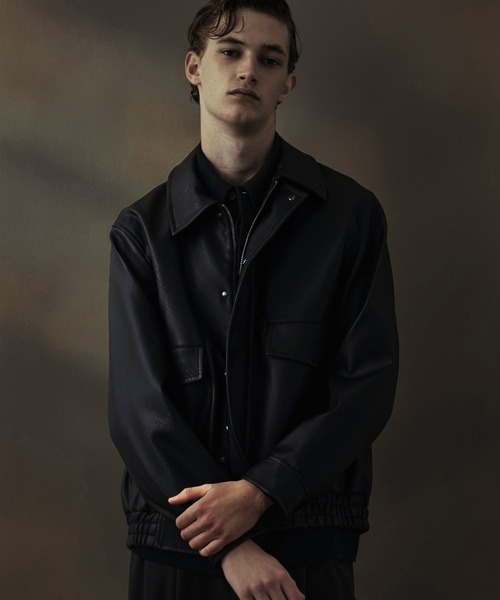 新作》VINTAGE LEATHER ブルゾン ｜2WAY/スタンド/レザー/フライト