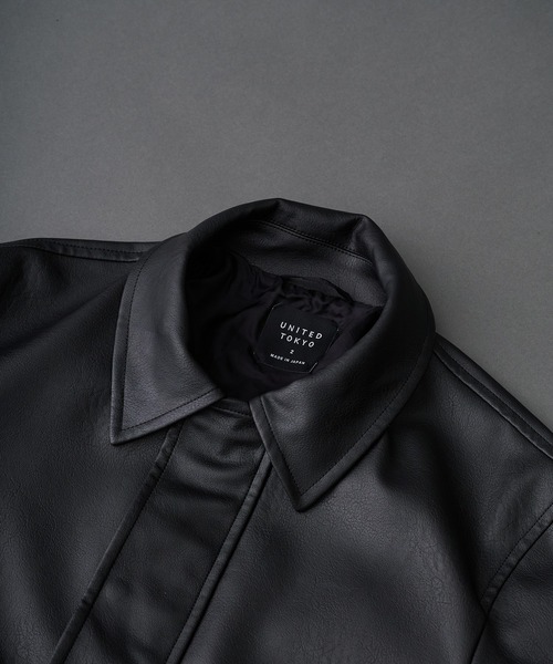 UNITED TOKYO(ユナイテッドトウキョウ)の「《残りわずか》VINTAGE LEATHER ブルゾン |2WAY/スタンド/レザー/フライト/防風性/防水性/冬服/ムレ防止/静電気防止(ブルゾン・メンズ・ブラック/ブラウン・1/2)」の19枚目の写真