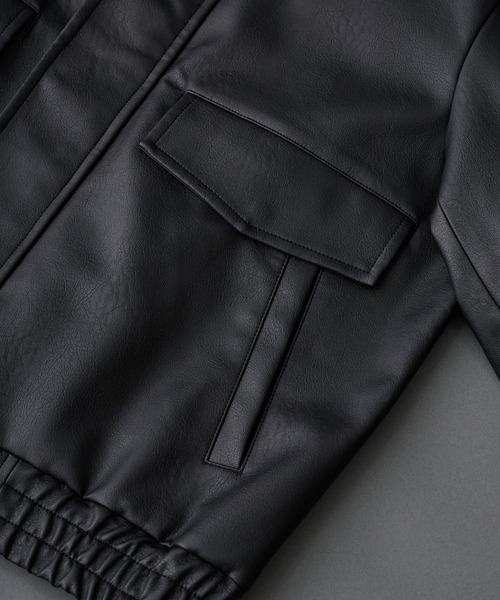 UNITED TOKYO(ユナイテッドトウキョウ)の「《残りわずか》VINTAGE LEATHER ブルゾン |2WAY/スタンド/レザー/フライト/防風性/防水性/冬服/ムレ防止/静電気防止(ブルゾン・メンズ・ブラック/ブラウン・1/2)」の20枚目の写真