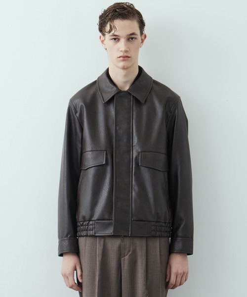 新作》VINTAGE LEATHER ブルゾン ｜2WAY/スタンド/レザー/フライト