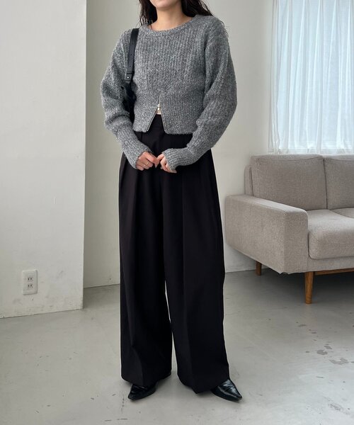 CAPRICIEUX LE'MAGE(カプリシューレマージュ)の「裾ジップラメプルオーバー(ニット/セーター・レディース・ベージュ/グレー・FREE)」の22枚目の写真