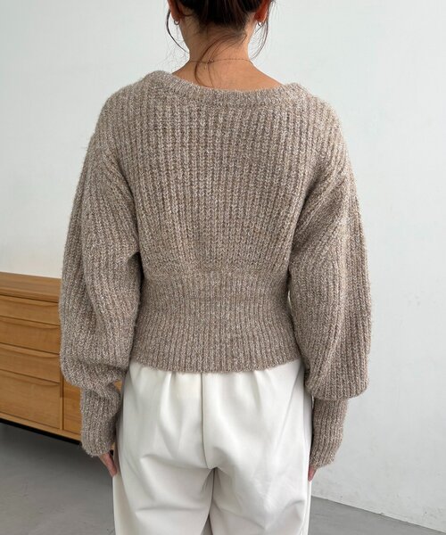 CAPRICIEUX LE'MAGE(カプリシューレマージュ)の「裾ジップラメプルオーバー(ニット/セーター・レディース・ベージュ/グレー・FREE)」の18枚目の写真