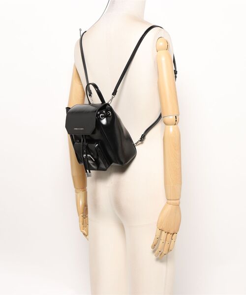 CHARLES & KEITH(チャールズ & キース)の「Blaise ブレイス フロントポケット ドローストリングバックパック(バックパック/リュック・レディース・スミクロ/シルバー・S)」の13枚目の写真