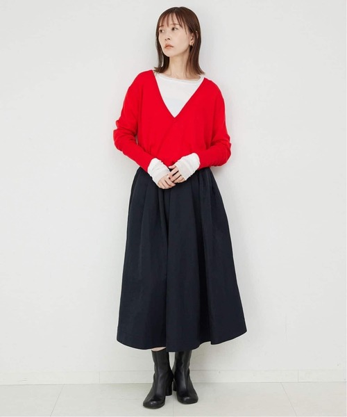 SLOBE IENA（スローブイエナ）の「《WEB限定/追加3》レイヤードスリーブロンTEE（Tシャツ/カットソー・レディース・ブラック/ブラック系その他/ホワイト・FREE）」の13枚目の写真