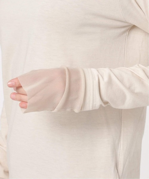 SLOBE IENA（スローブイエナ）の「《WEB限定/追加3》レイヤードスリーブロンTEE（Tシャツ/カットソー・レディース・ブラック/ブラック系その他/ホワイト・FREE）」の10枚目の写真