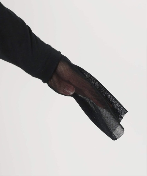 SLOBE IENA（スローブイエナ）の「《WEB限定/追加3》レイヤードスリーブロンTEE（Tシャツ/カットソー・レディース・ブラック/ブラック系その他/ホワイト・FREE）」の5枚目の写真