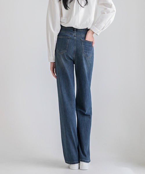 Max J(マックスジェイ)の「【Max J】ストレート デニムパンツ(デニムパンツ・レディース・ブルー・SMALL/MEDIUM/LARGE)」の3枚目の写真