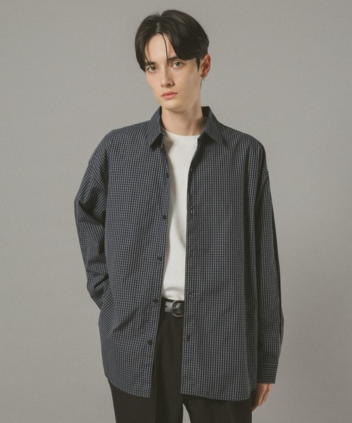 RAGEBLUE(レイジブルー)の「ミニチェック柄シャツ(シャツ/ブラウス・メンズ・ネイビー/ブラウン系その他・LARGE/MEDIUM)」の1枚目の写真