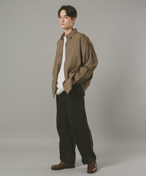 RAGEBLUE(レイジブルー)の「ミニチェック柄シャツ(シャツ/ブラウス・メンズ・ネイビー/ブラウン系その他・LARGE/MEDIUM)」の4枚目の写真