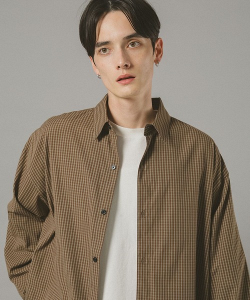 RAGEBLUE(レイジブルー)の「ミニチェック柄シャツ(シャツ/ブラウス・メンズ・ネイビー/ブラウン系その他・LARGE/MEDIUM)」の8枚目の写真