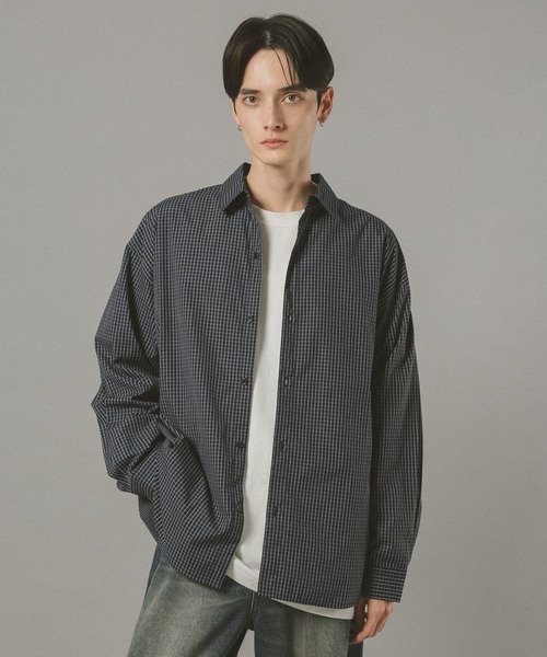 RAGEBLUE(レイジブルー)の「ミニチェック柄シャツ(シャツ/ブラウス・メンズ・ネイビー/ブラウン系その他・LARGE/MEDIUM)」の17枚目の写真