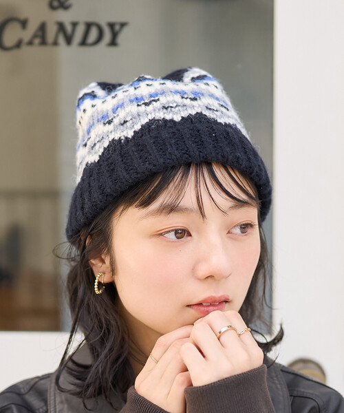 セール】ノルディック柄 ニットキャップ（ニットキャップ/ビーニー