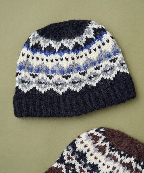 セール】ノルディック柄 ニットキャップ（ニットキャップ/ビーニー