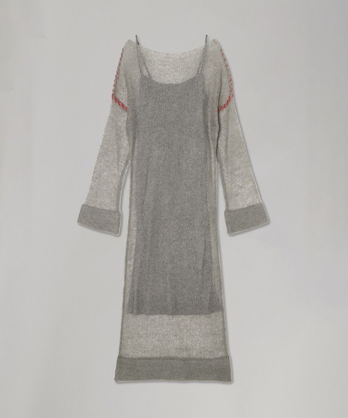 forget-me-nots(フォーゲットミーノッツ)の「Forget-me-nots Knit Maxi One Piece FMN-25AW-OP-001(ワンピース・レディース・ブラック/グレー・FREE)」の8枚目の写真