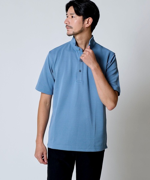 TETE HOMME（テットオム）の「リップルボーダースタンドポロ（ポロシャツ・メンズ・ネイビー/サックスブルー/ホワイト・XX-LARGE/LARGE/MEDIUM）」の9枚目の写真