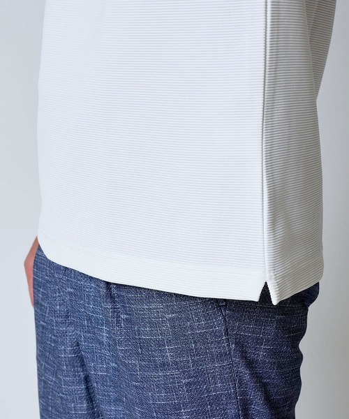 TETE HOMME（テットオム）の「リップルボーダースタンドポロ（ポロシャツ・メンズ・ネイビー/サックスブルー/ホワイト・XX-LARGE/LARGE/MEDIUM）」の12枚目の写真