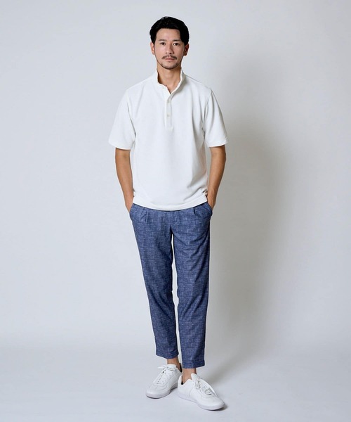 TETE HOMME（テットオム）の「リップルボーダースタンドポロ（ポロシャツ・メンズ・ネイビー/サックスブルー/ホワイト・XX-LARGE/LARGE/MEDIUM）」の14枚目の写真