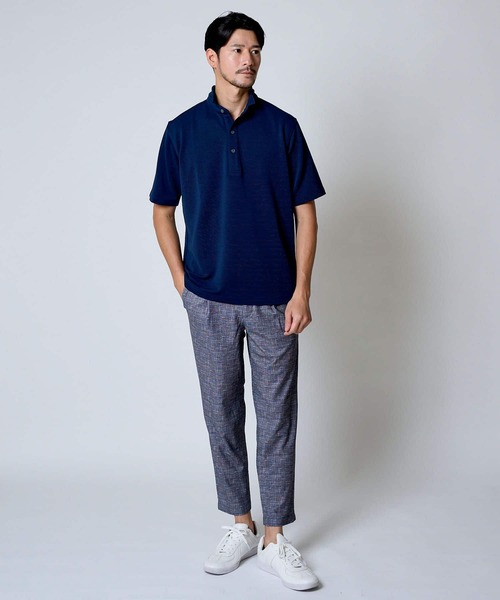 TETE HOMME（テットオム）の「リップルボーダースタンドポロ（ポロシャツ・メンズ・ネイビー/サックスブルー/ホワイト・XX-LARGE/LARGE/MEDIUM）」の15枚目の写真