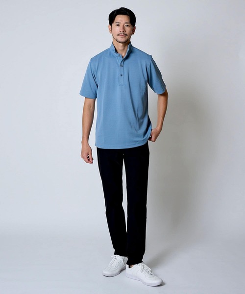 TETE HOMME（テットオム）の「リップルボーダースタンドポロ（ポロシャツ・メンズ・ネイビー/サックスブルー/ホワイト・XX-LARGE/LARGE/MEDIUM）」の16枚目の写真