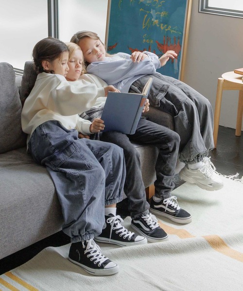 GLOBAL WORK(グローバルワーク)の「メルティハーフZIPニットプルオーバー/593432(ニット/セーター・キッズ・ブルー系その他/オフホワイト・140cm/160cm/150cm/130cm)」の3枚目の写真