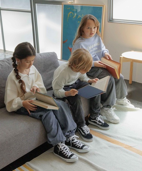 GLOBAL WORK(グローバルワーク)の「メルティハーフZIPニットプルオーバー/593432(ニット/セーター・キッズ・ブルー系その他/オフホワイト・140cm/160cm/150cm/130cm)」の5枚目の写真