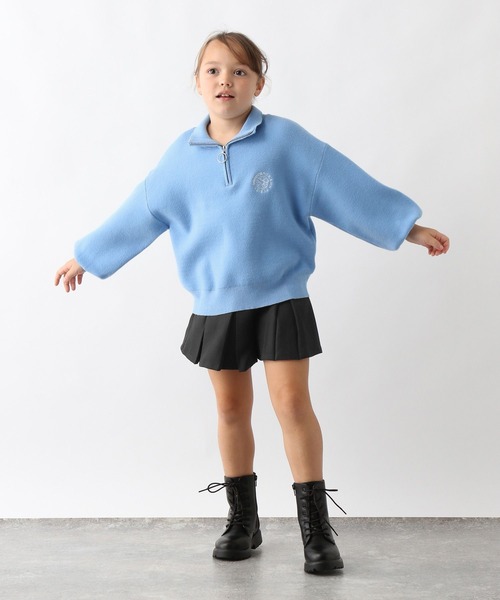 GLOBAL WORK(グローバルワーク)の「メルティハーフZIPニットプルオーバー/593432(ニット/セーター・キッズ・ブルー系その他/オフホワイト・140cm/160cm/150cm/130cm)」の11枚目の写真